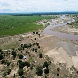 Flooded sugar fields, Malawi.